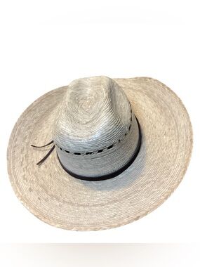 MEXICANA Natural Straw Sun Hat with Dark Brown Band